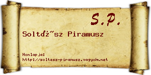 Soltész Piramusz névjegykártya